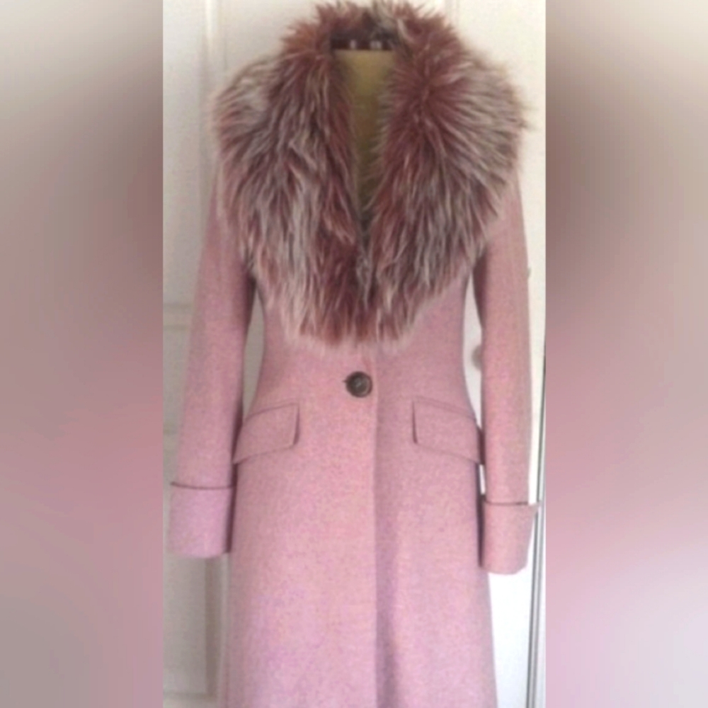 Sisley pink wool coat